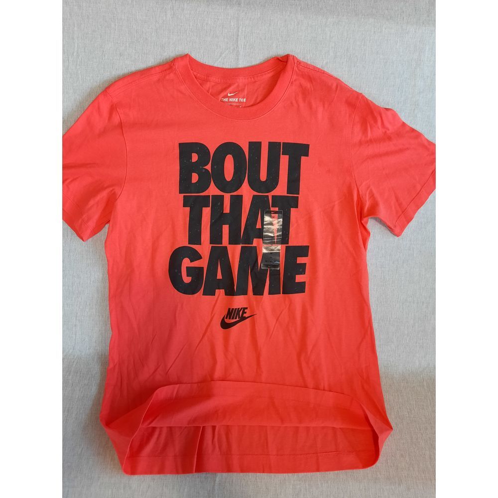 The Nike Tee‎ Men Medium Art Logo Bout That Game T-Short Short Sleeve Orange